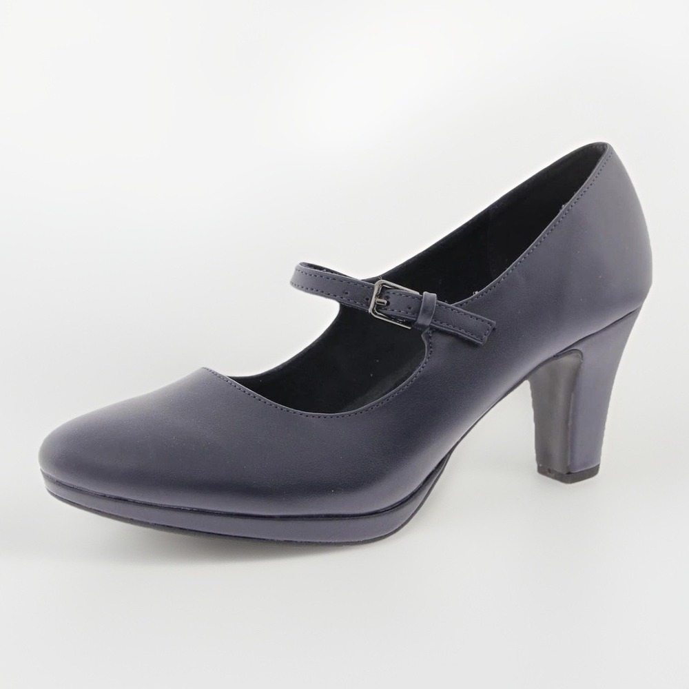 Easy Street Alive @ 5 Zest Navy Mary Jane Heels Women's Size 7 N Pumps Dark Blue
